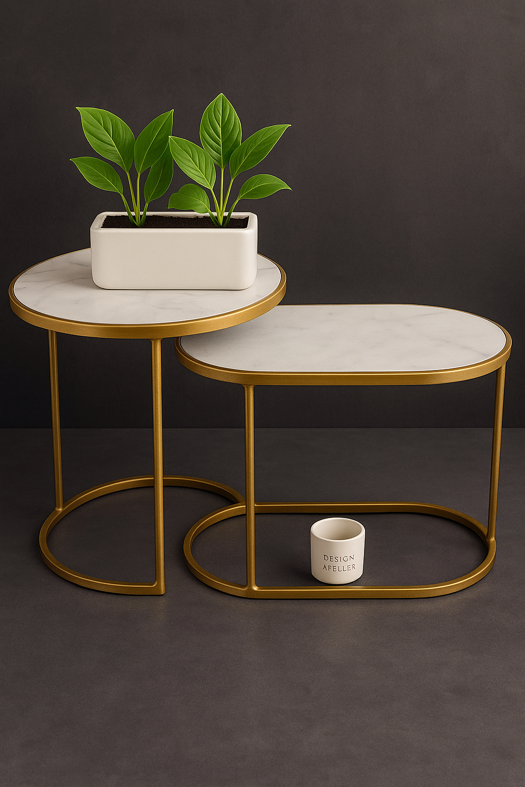 Cubic Curve Nesting Table Set of 2