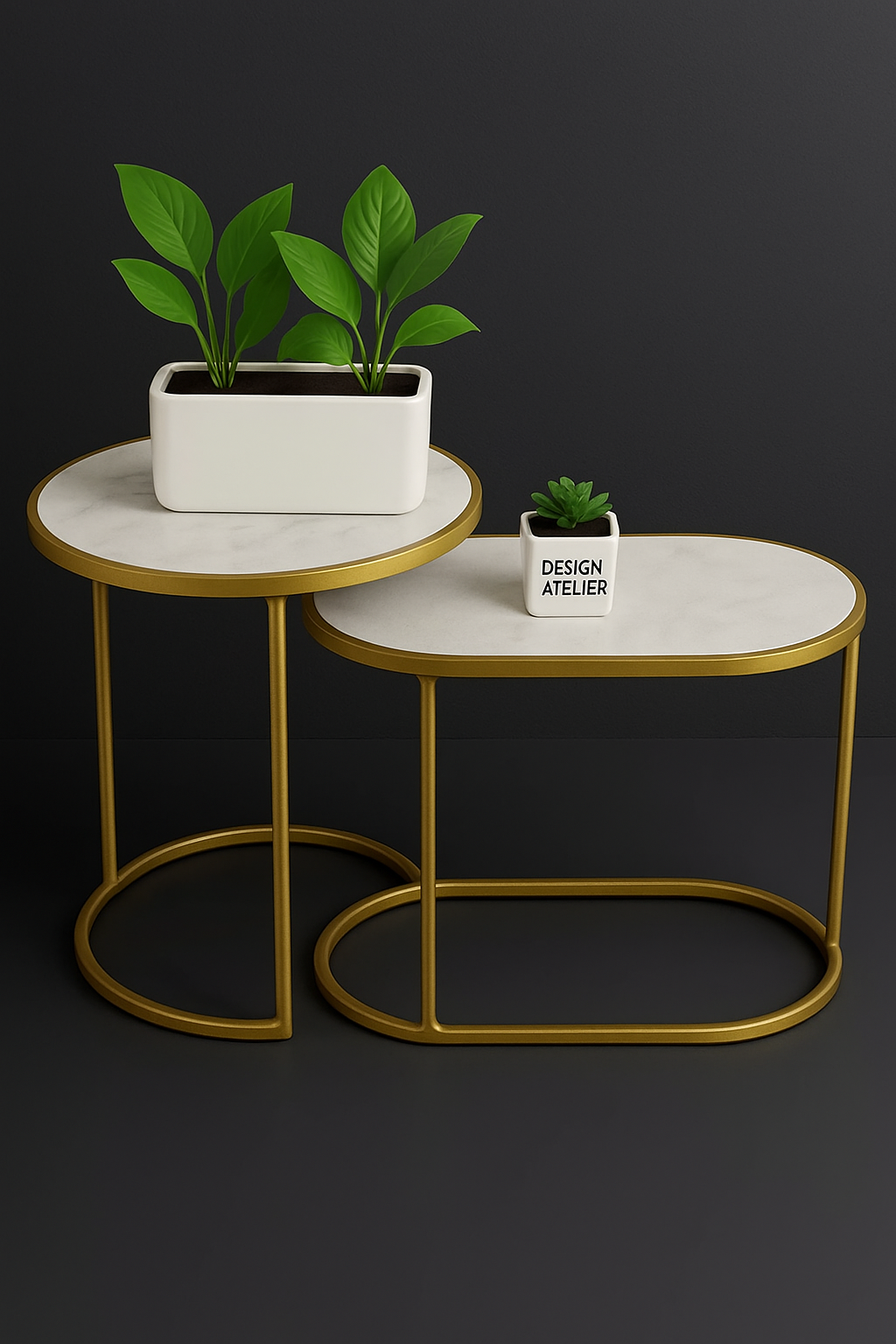 Cubic Curve Nesting Table Set of 2
